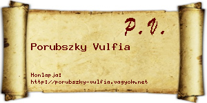 Porubszky Vulfia névjegykártya